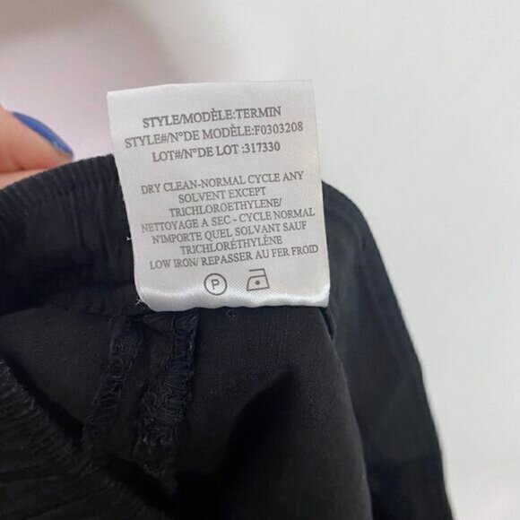 Theory Termin Black Linen Blend Elastic Waist Pull On Pants - Picture 7 of 8